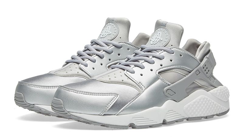 silver huarache sneakers