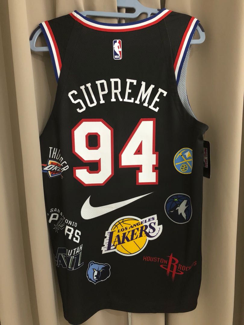 Supreme Nike/NBA Teams Authentic Jersey Black, Men's Fashion, Tops