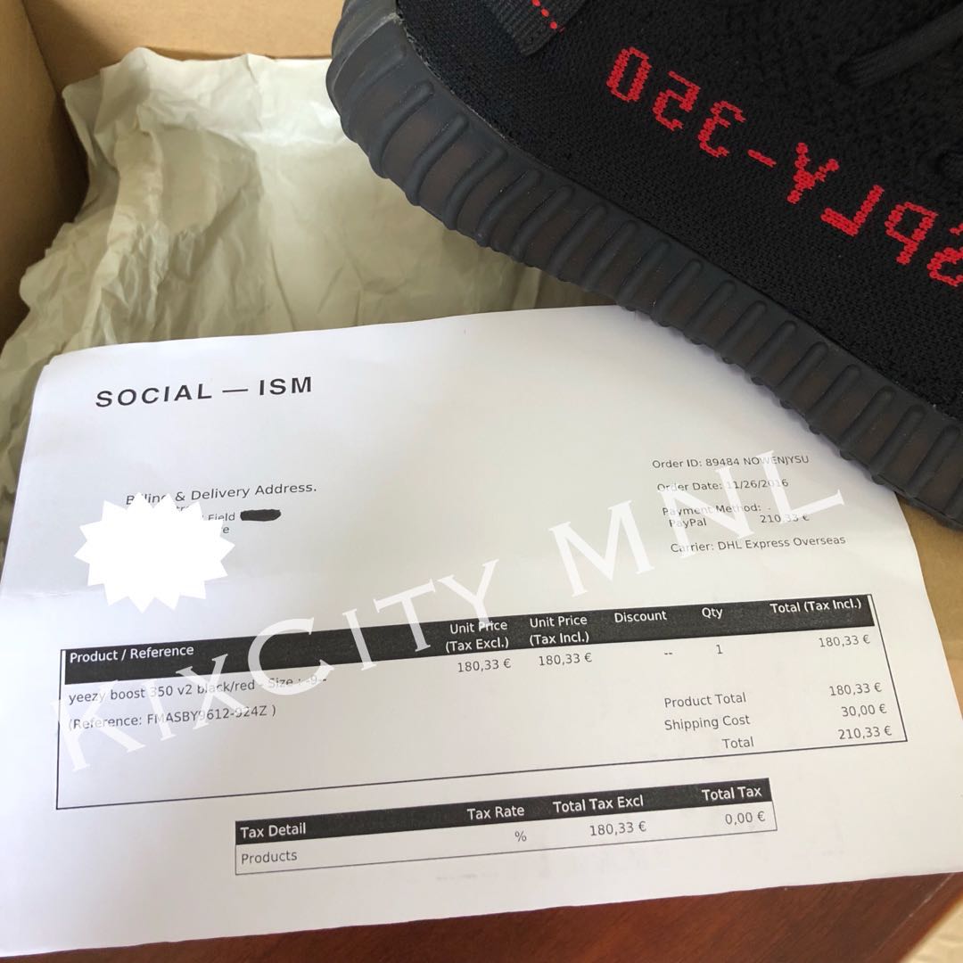 Yeezy Boost 350 V2 core black red Bred 9.5 US