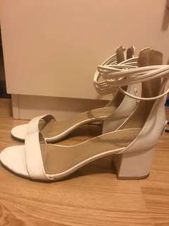 White block heels/ sandals