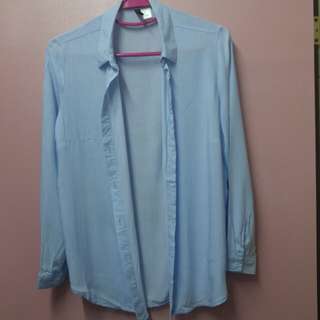 Shirt H&M size 36 strips light blue and white
