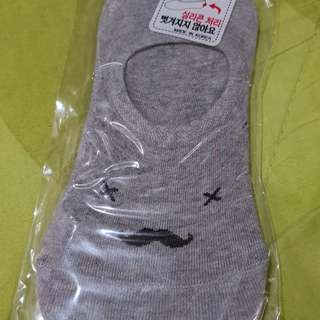 Gray Mustache Foot Sock