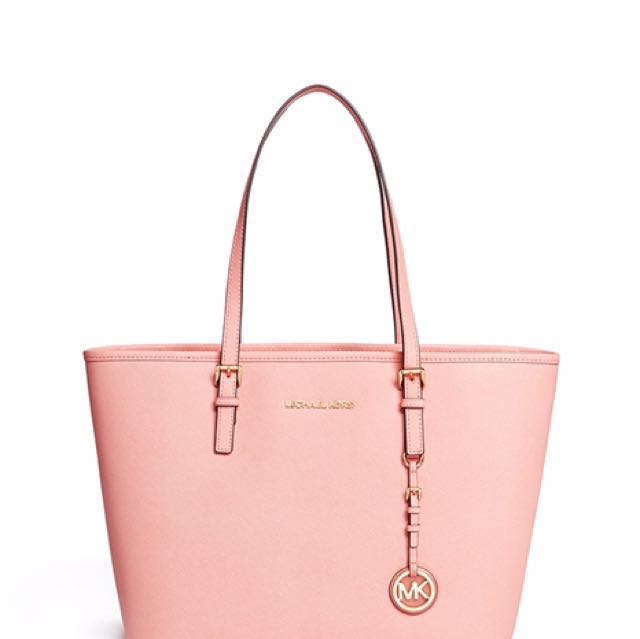 Michael Kors Voyager Small Saffiano Leather Tote - Pink - PRE OWNED