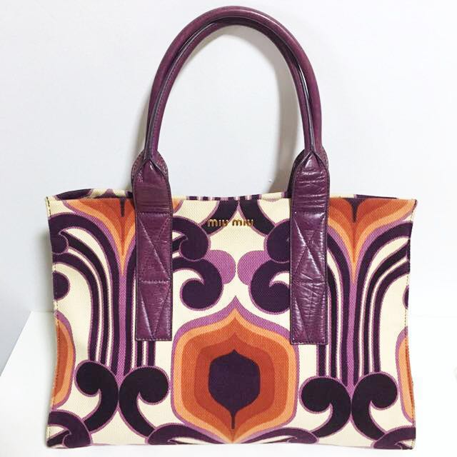 miu miu canvas tote