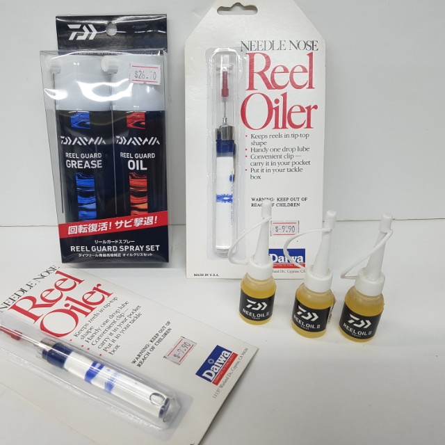 Daiwa Fishing oil and grease for reels slightly used selling cheap, Sports  Equipment, Fishing on Carousell