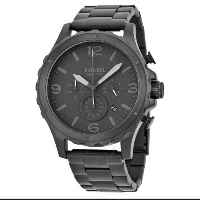 Chronograph black stainless steel men's watch sales