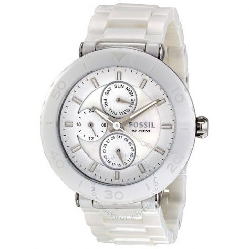 White ceramic watch fossil outlet