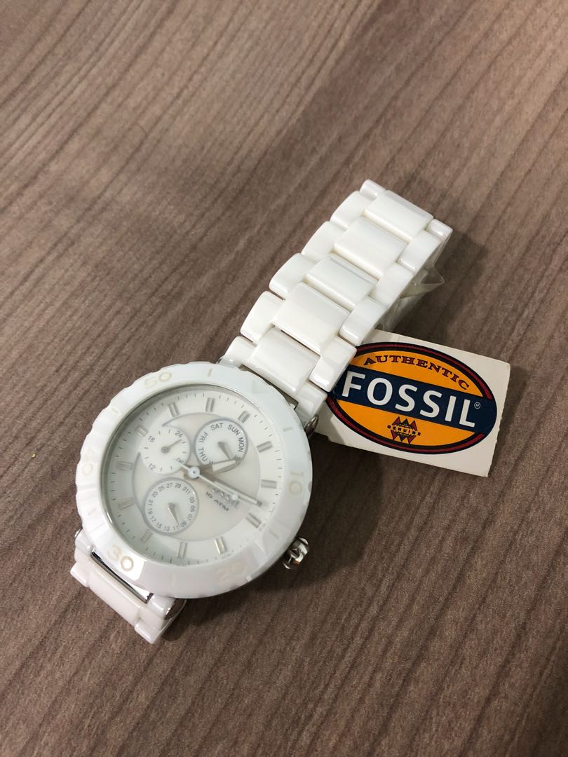 Fossil white ceramic watches ladies sale