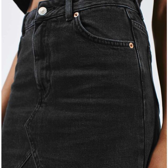 h&m black jean skirt
