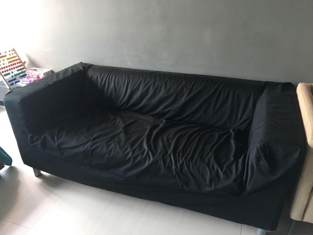 Ikea Mini Sofa With Black Covers Furniture Sofas On Carousell