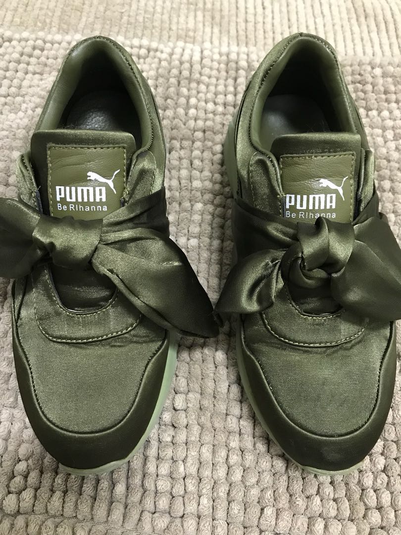 puma fenty green sneakers