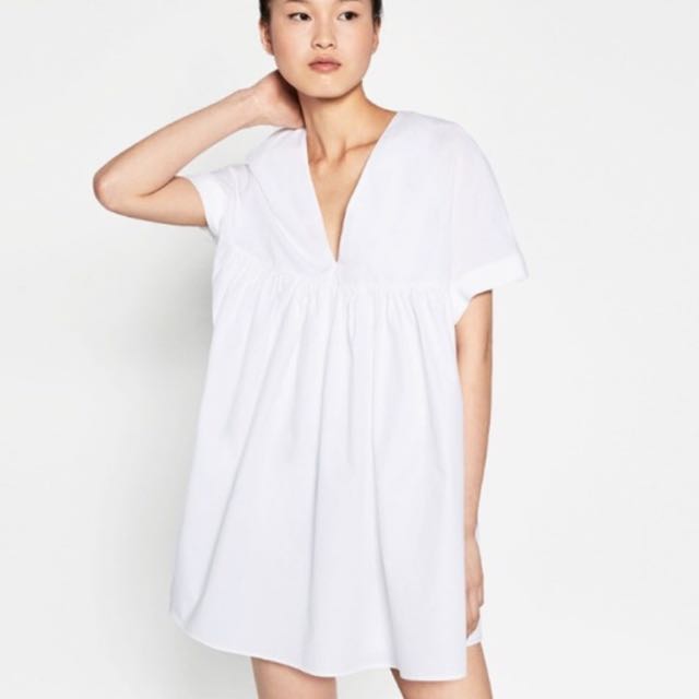 zara poplin jumpsuit dress