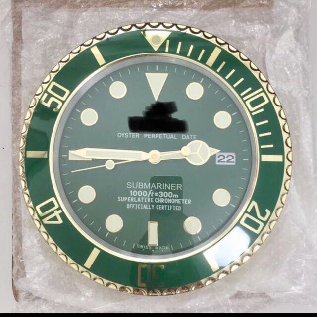 Rolex Wall Clock Half Gold Green Furniture Home Decor On Carousell