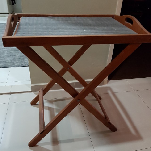 Wooden Tray With Foldable Stand Furniture Tables Chairs