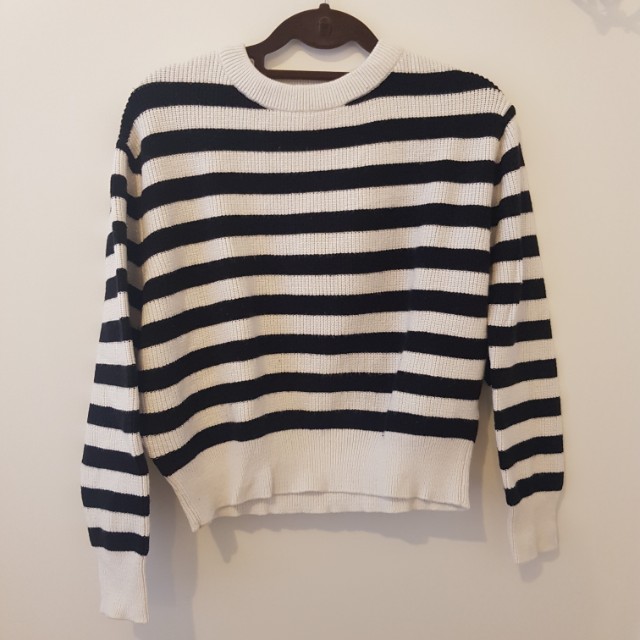 Zara Striped Knitted Jumper (Black 