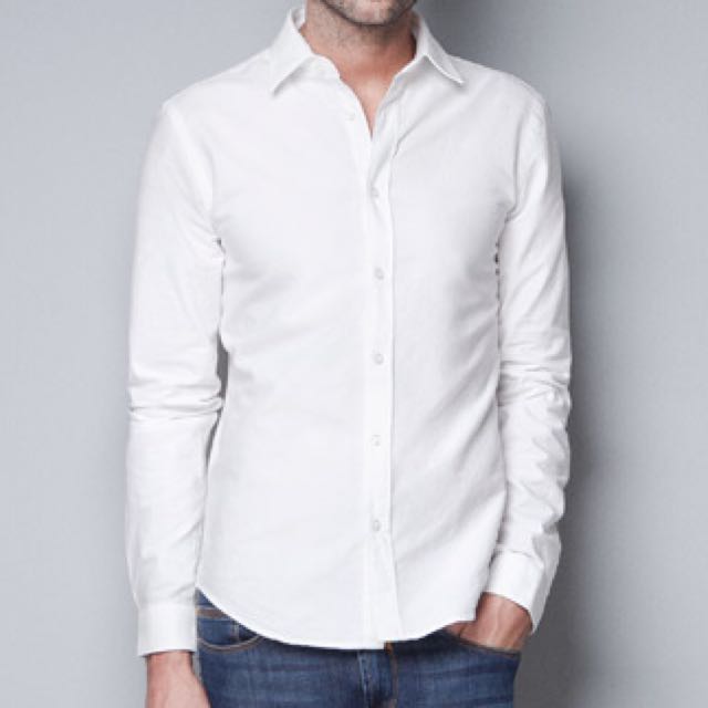 Zara's Man White Slim Fit Formal Shirt 