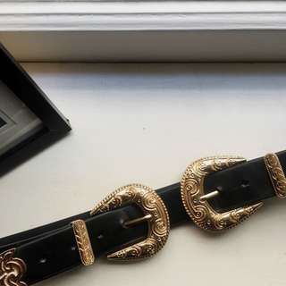 GOLD DOUBLE BUCKLE BELT