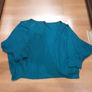 Cardigan kelelawar pendek hijau