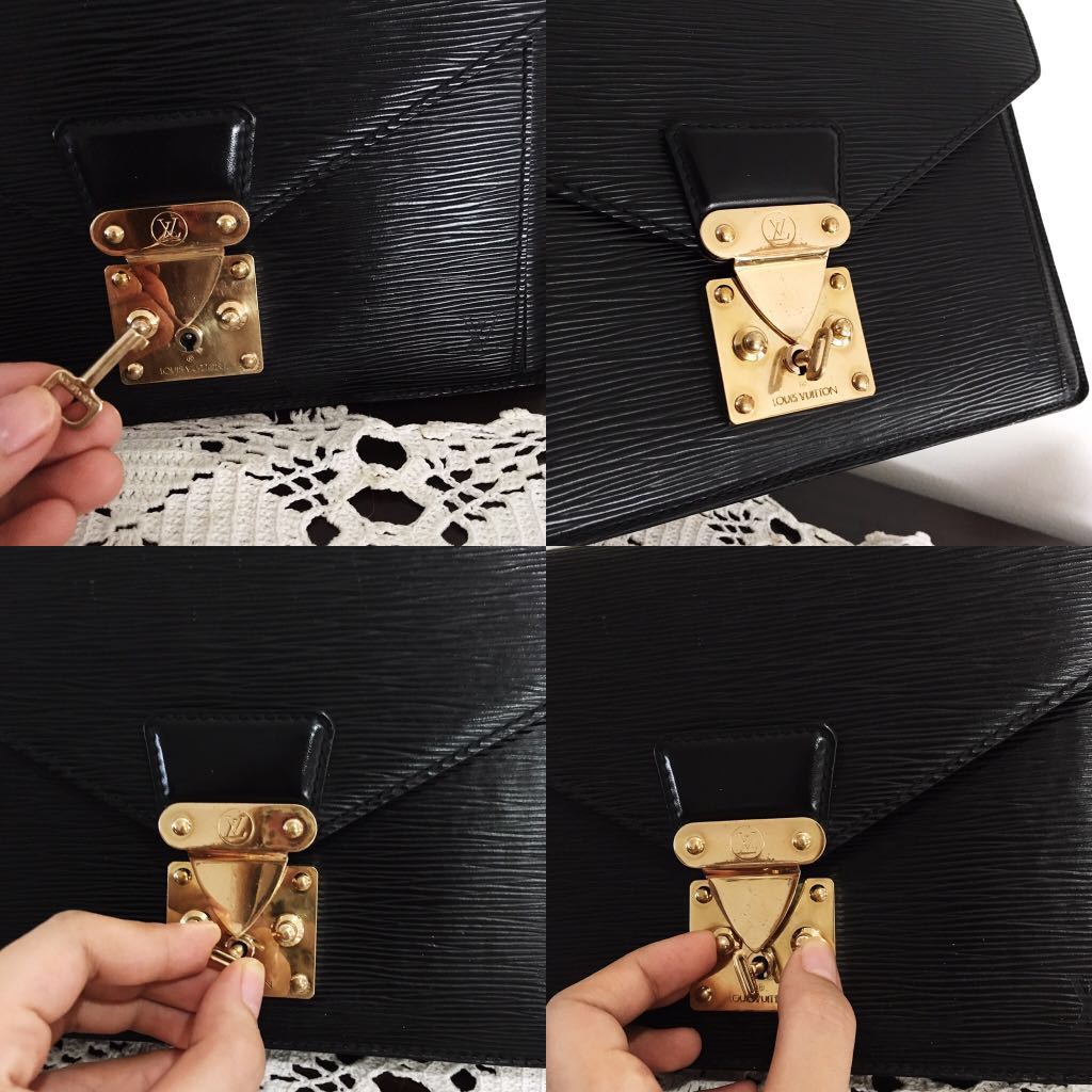 Louis Vuitton Black Epi Pochette Sellier Dragonne Leather ref.794694 - Joli  Closet