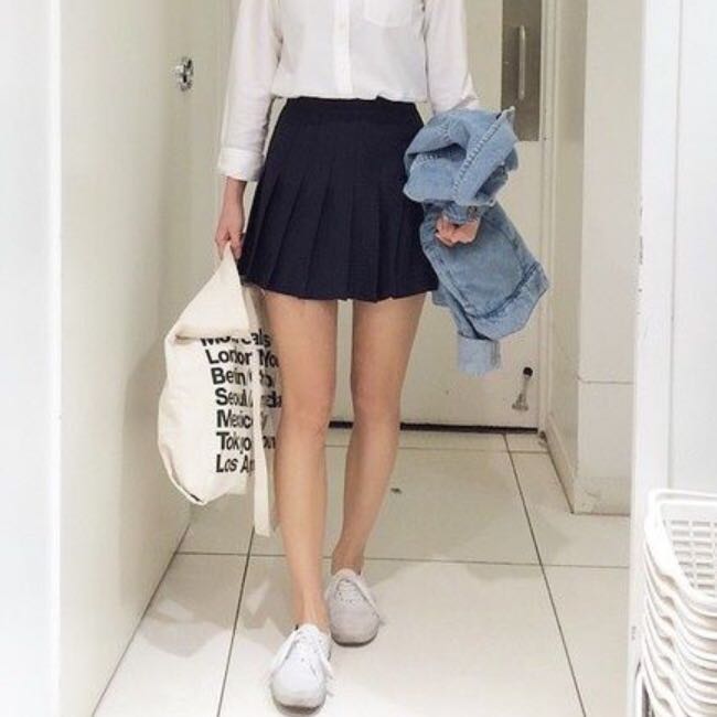 Black tennis new arrivals skirt korean