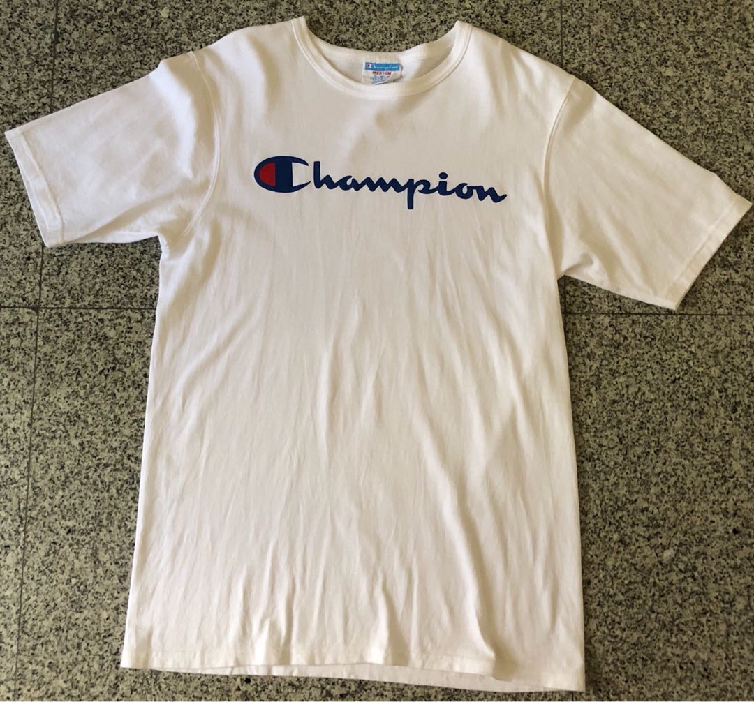 champion men's cotton script logo tee