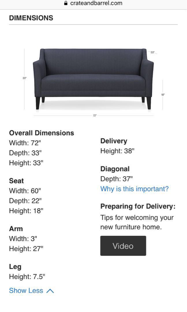 Crate and hotsell barrel margot loveseat