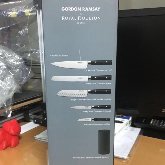 Royal Doulton Gordon Ramsay 6pc Black Knife Block Set for sale