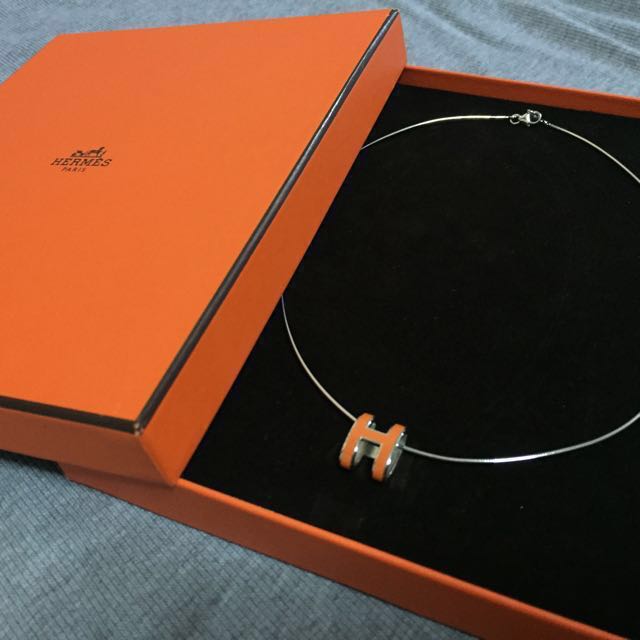 Hermes Pop H Necklace Orange Luxury Accessories On Carousell
