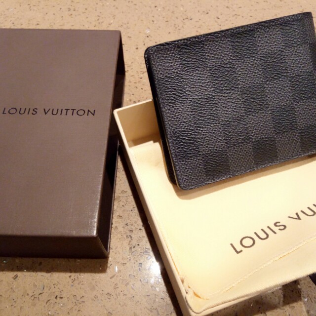 Authentic LOUIS VUITTON Damier Graphite portefeuille Slender N63261 Bill  hold