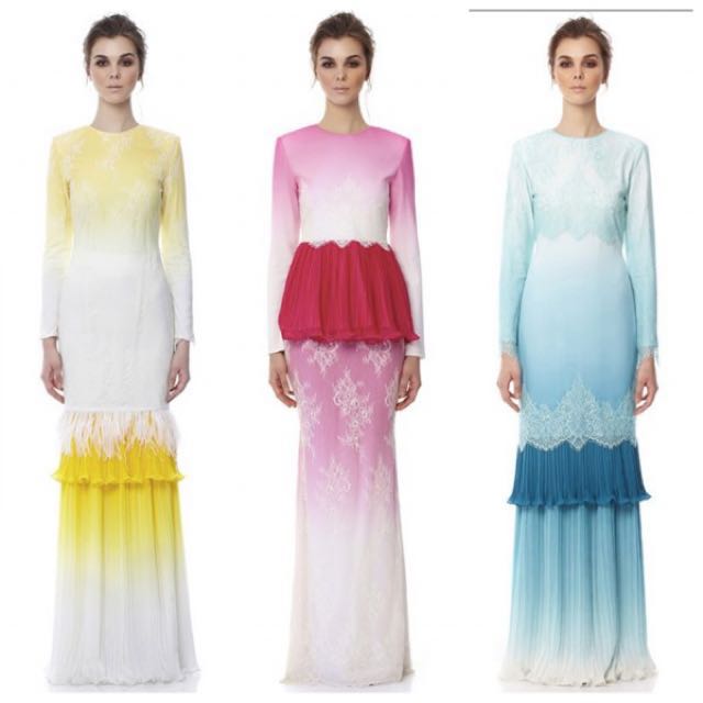 Rizman Ruzaini Raya 2016 Yellow Kurung Muslimah Fashion Dresses