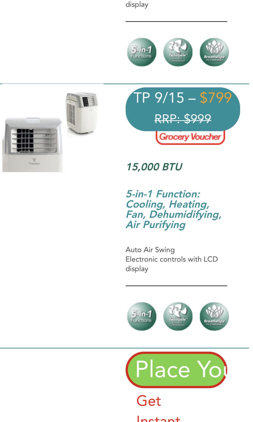 trentios portable aircon