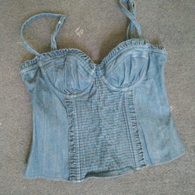 jean bustier top
