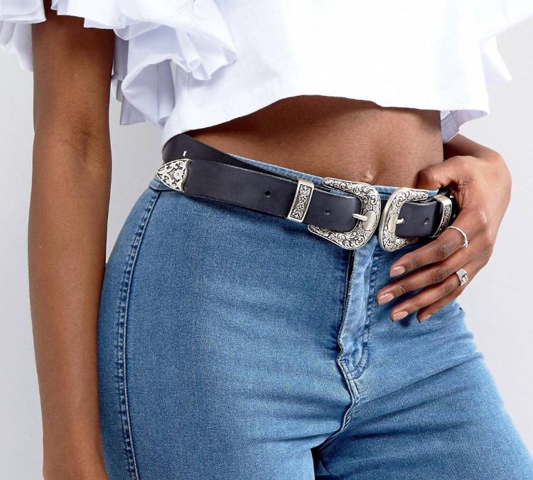 ASOS Double Buckle Western Belt Size L UK 14 16 18 Women s Fashion Dresses Sets Sets or Coordinates on Carousell