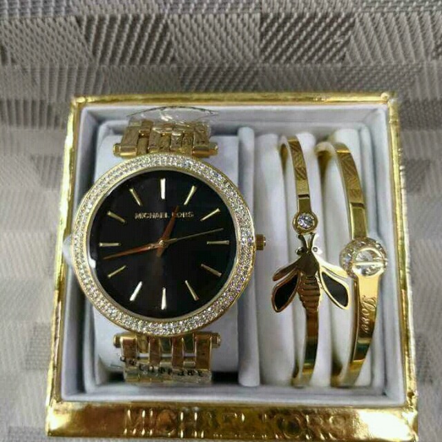 mk watches with bangles