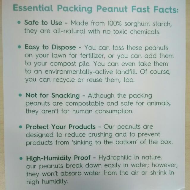 Biodegradable Packing Peanuts For Compost, Furniture & Home Living