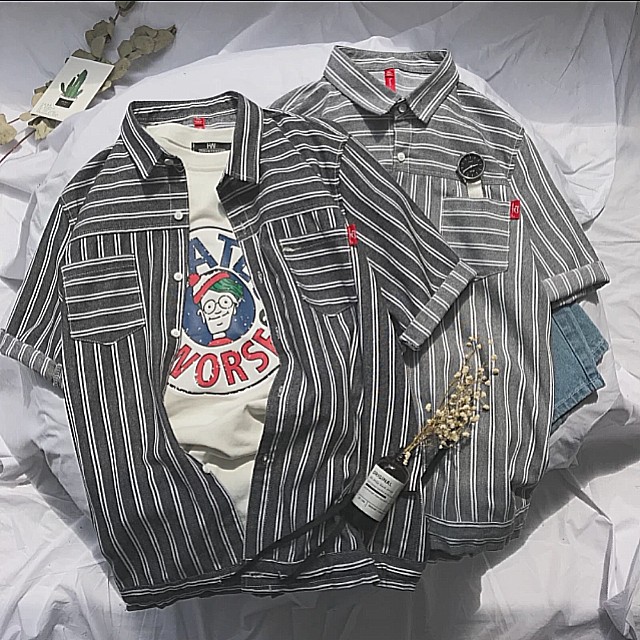 Boy Beat Androgynous Street Wear Striped Tee Men S Fashion