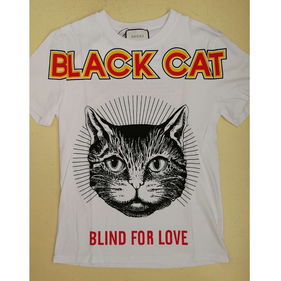 Gucci black cat “Blind For Love” cotton 