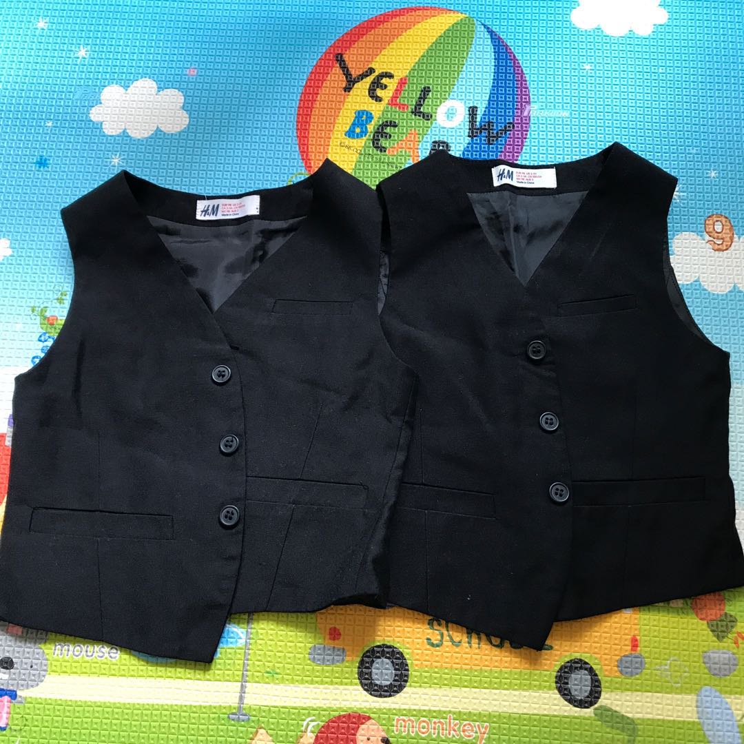 H&M toddler black suit vest, Babies & Kids, Babies & Kids Fashion on