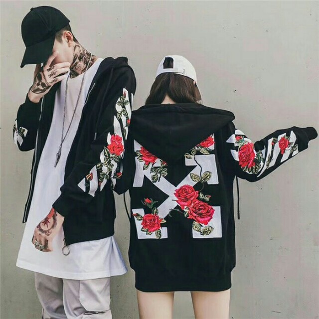 jaket off white rose