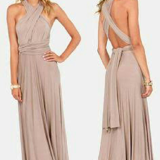 Nude Brown Infinity Dress, Women's Fashion, Dresses & Sets, Dresses on