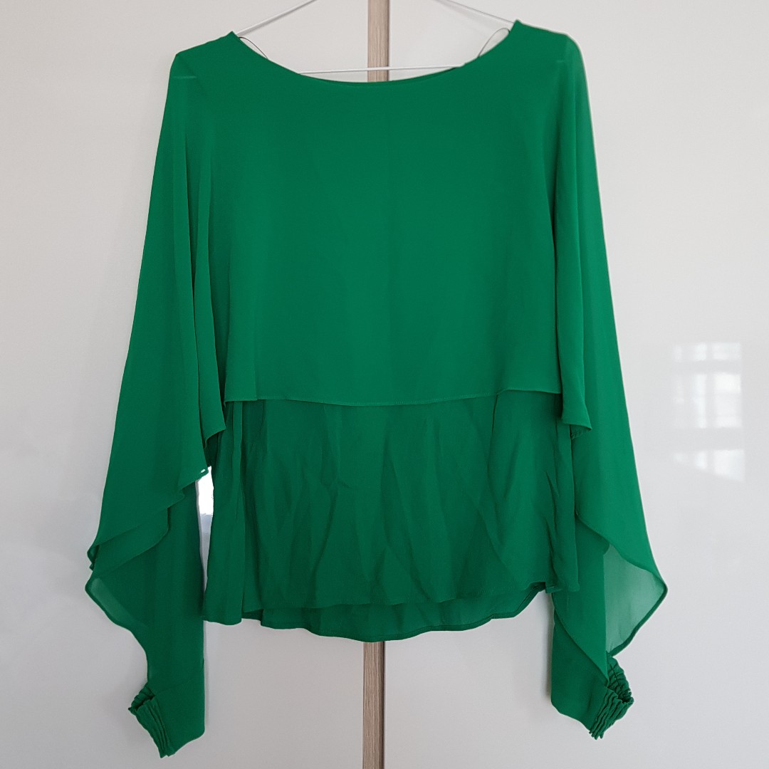 Preloved Zara Green long sleeve top 