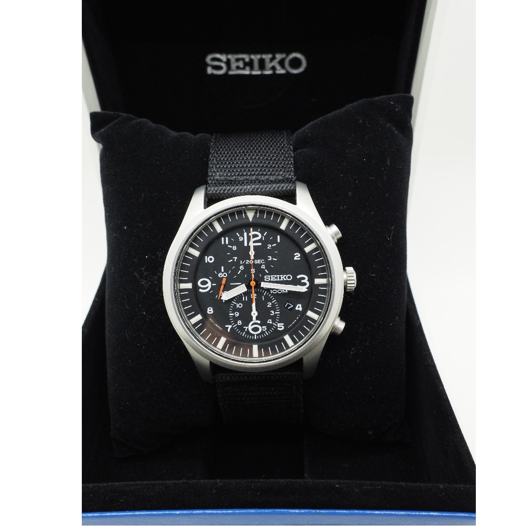 SEIKO chronograph men's watch SNDA57P1 black, Men's Fashion, Watches &  Accessories, Watches on Carousell