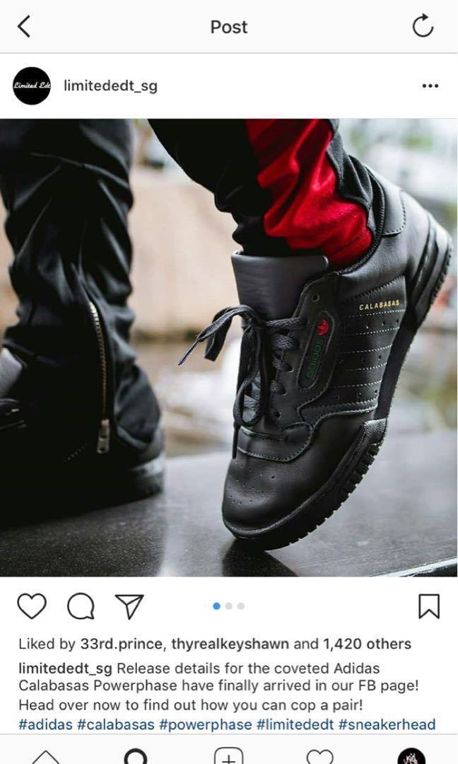 Yeezy powerphase Clabasas Core Black, Men's Fashion, Footwear, Sneakers on  Carousell