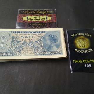 Uang lama / Uang jadul 1 rupiah kertas
