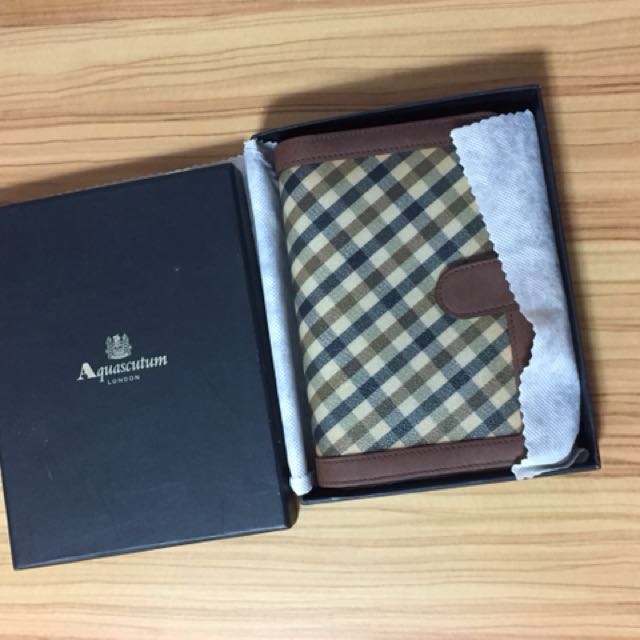 ⭐️全新未使用⭐️Aquascutum  London英國品牌格紋真皮牛皮6孔手帳本年曆日曆日誌本活頁真品新年度2018筆記本手帳記事本日記書過年有名片夾資料夾分格送禮送人情人節禮物跑客戶