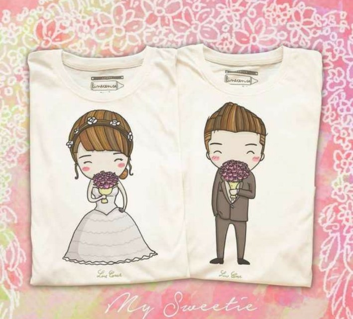 Bride \u0026 Groom Couple Tees, Women's 