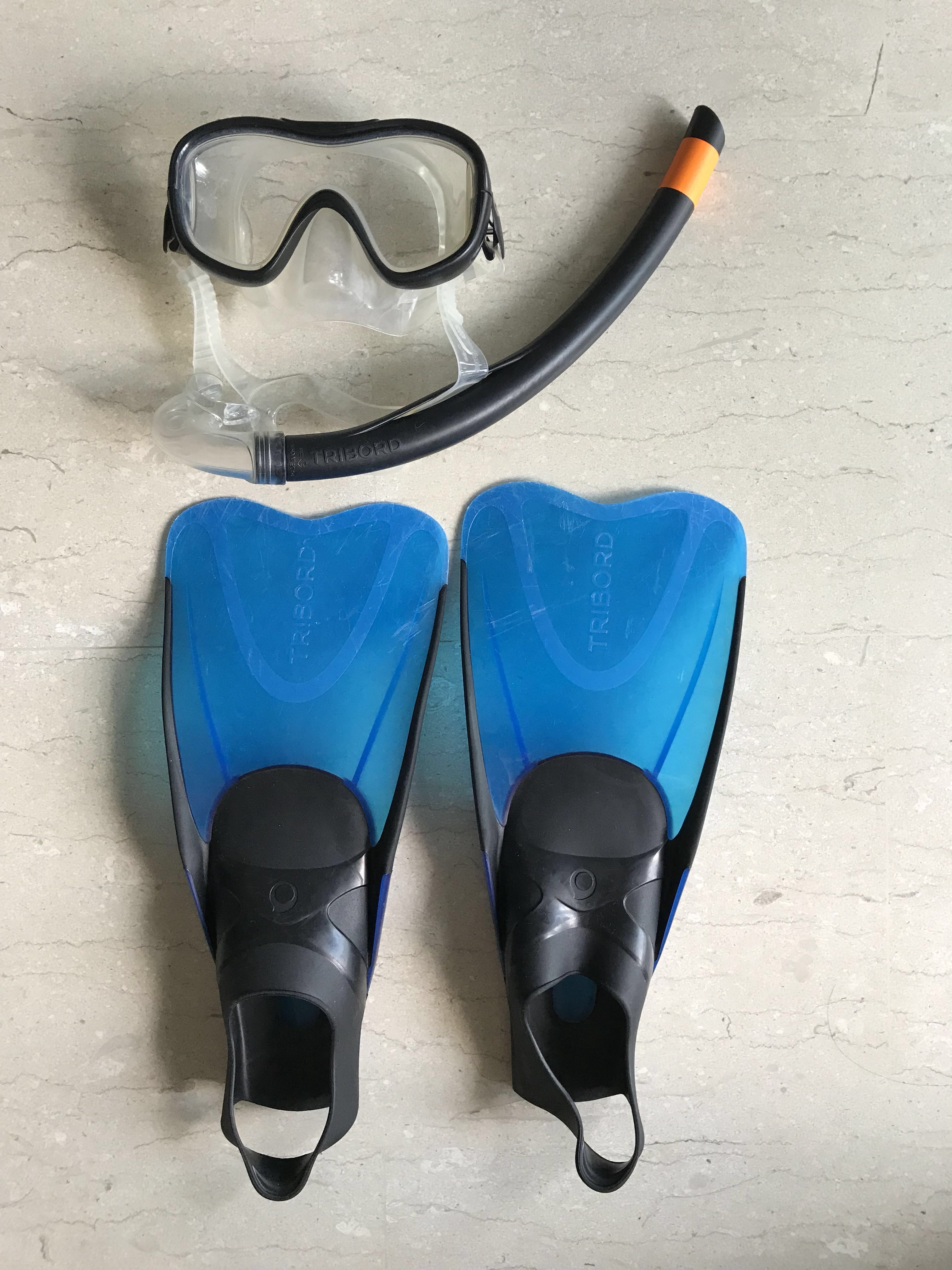 Decathlon snorkeling mask and fins, Sports, Sports & Games Equipment on ...