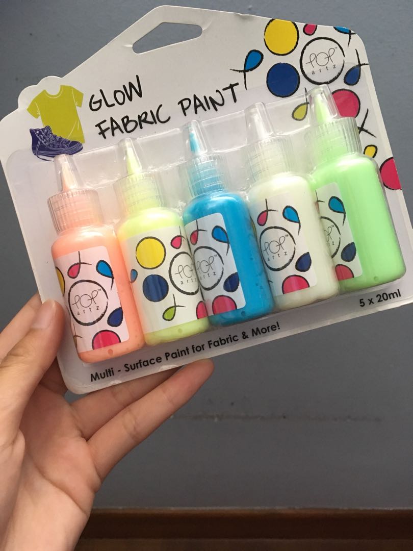 Glow In The Dark Fabric Paint Design Craft Craft Supplies Tools On Carousell