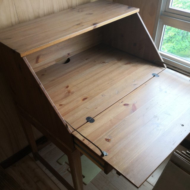 Ikea Alve Secretary Pine Wood Desk Table Made In Poland