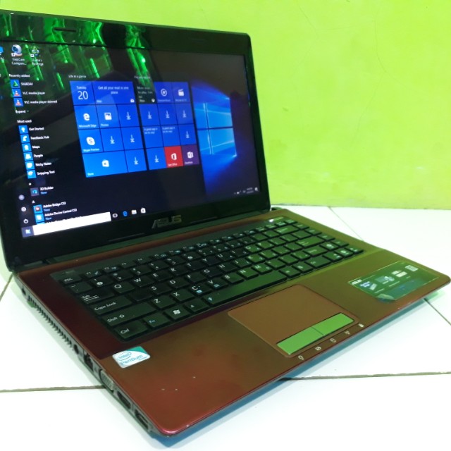 Laptop Asus K43e Layar 14 Hd Led Windows 10 64 Bit Prosesor Intel Pentium B960 2 20